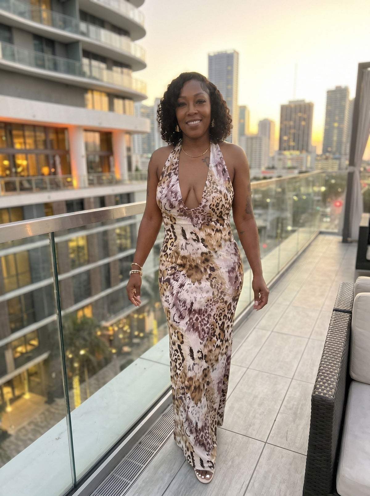 Tonisha Cox's Leopard Print Midi Dress