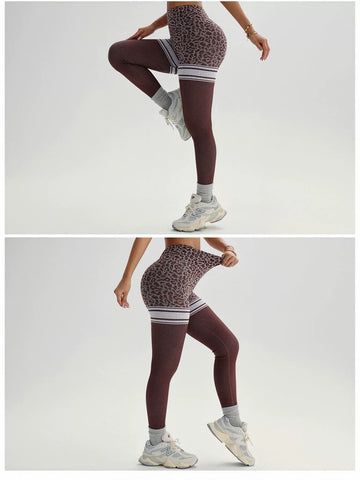 Seamless High Waisted Leopard Yoga Leggings