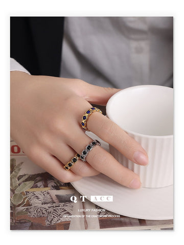 Textured Gold Beaded Adjustable Ring
