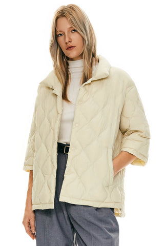 Quilted Button Up Padded Jacket
