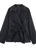 Classic Belted Double Breasted Trench Jacket
