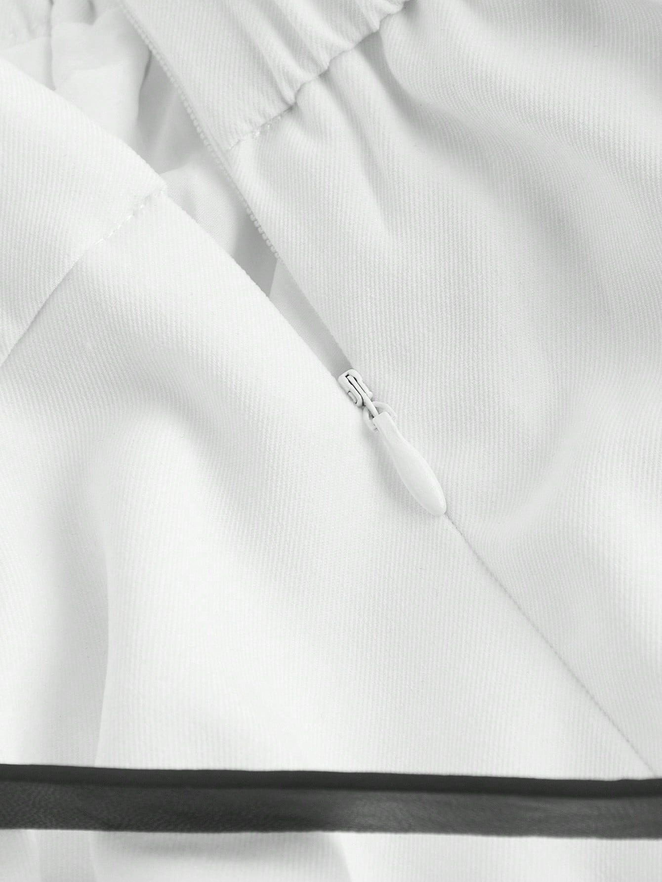 High-Waisted Pleated Belted Elegant Trousers-White