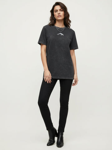 Dolphin Print Crewneck T-Shirt