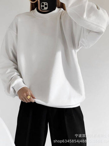 Oversized Mock Neck Pullover Sweatshirt