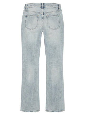 High Waisted Light Wash Straight Jeans