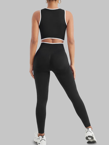 Seamless Cutout Crop Legging Set