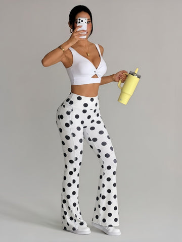 High Waisted Pastel Leopard Flare Leggings