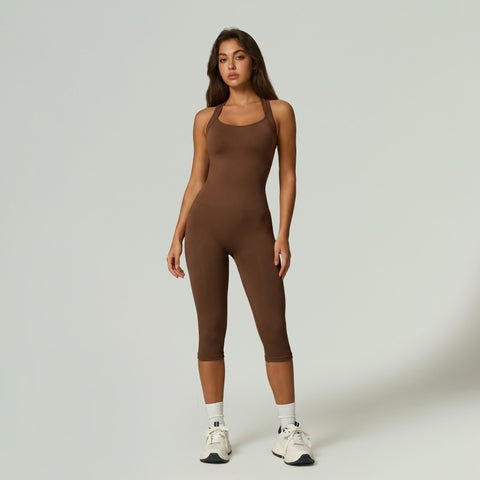 Seamless Sculpting Ribbed Workout Jumpsuit