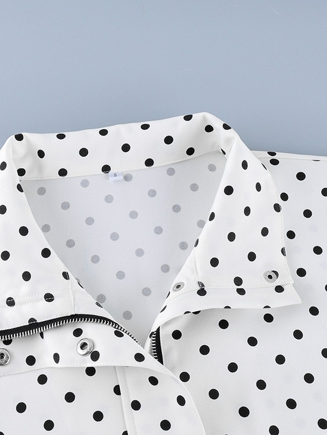Oversized Polka Dot Zip Up Jacket