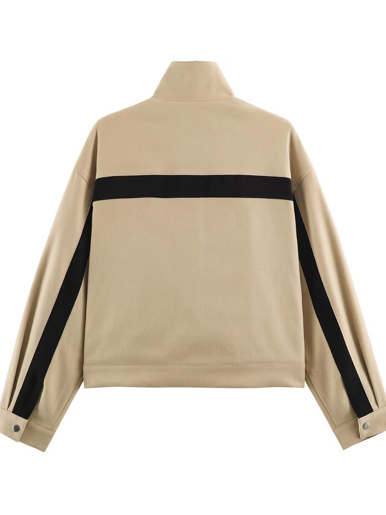 Oversized Colorblock Zip Up Jacket
