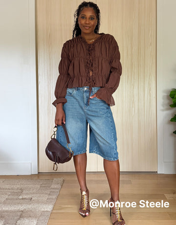 Sheer Ruffled Peplum Boho Blouse
