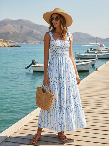 Smocked Tiered Maxi Dress