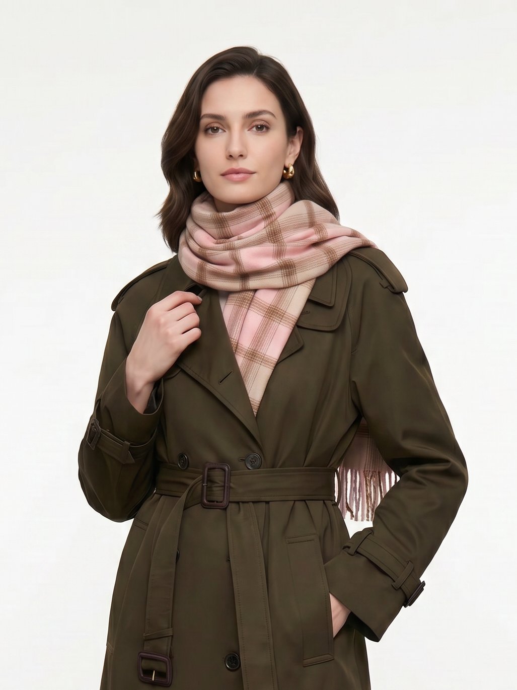 Soft Plaid Tassel Winter Scarf