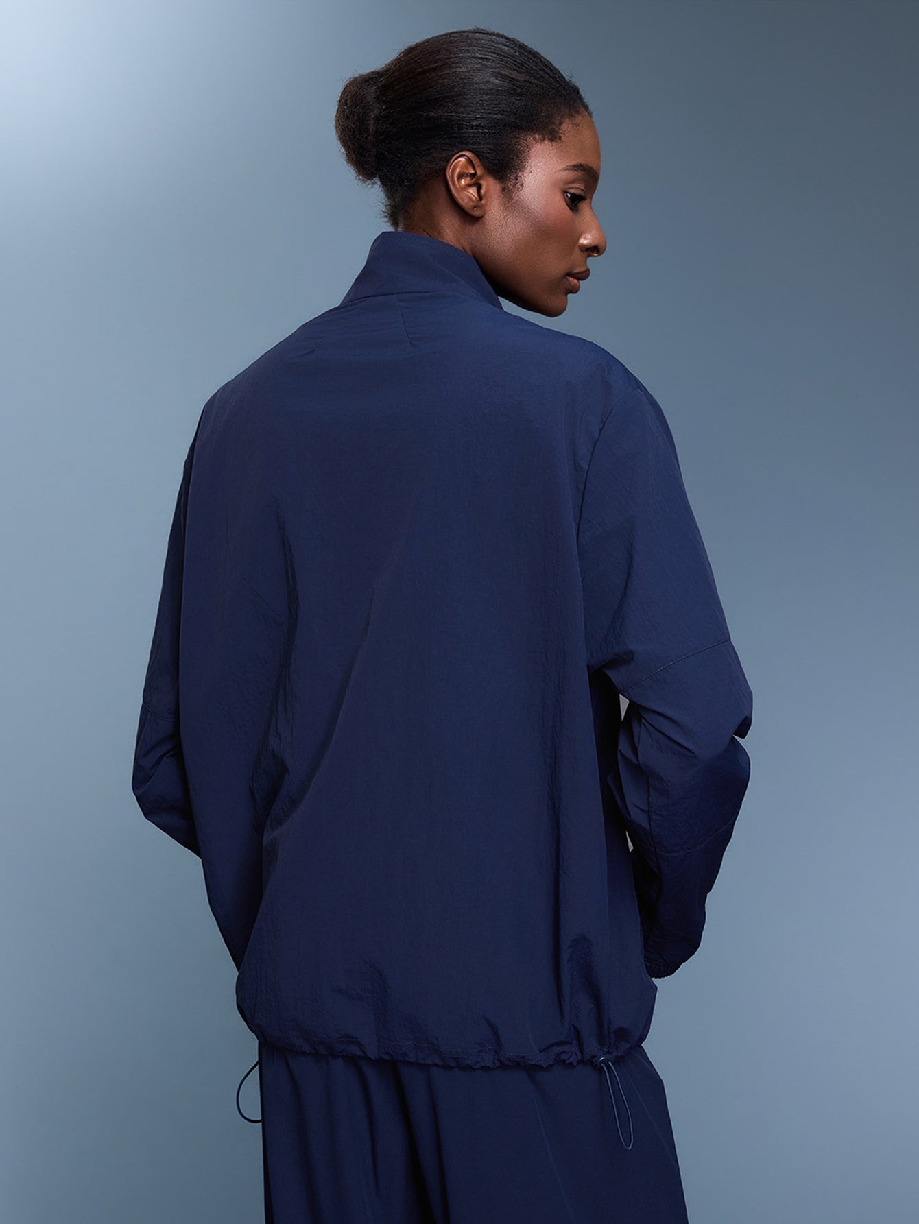 Lightweight Water-Resistant High-Collar Athletic Hoodie-Multicolor