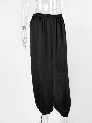 Shimmering High Waisted Cuffed Pants