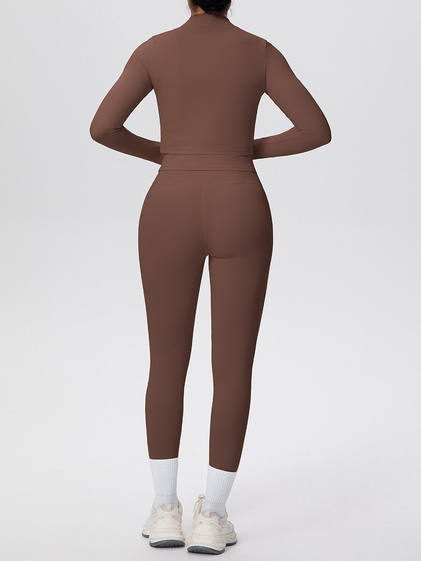 Seamless Ribbed Zip Up Workout Set