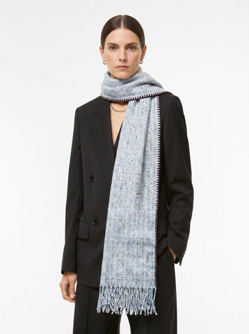 Cozy Textured Blanket Fringe Scarf