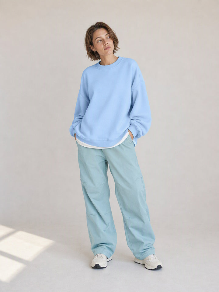 Oversized Mock Neck Pullover Sweatshirt