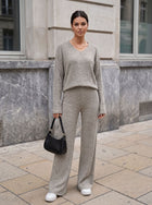 Cozy Ribbed Knit Lounge Pants Set
