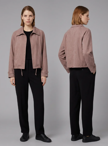 Oversized Sailor Collar Button Up Jacket