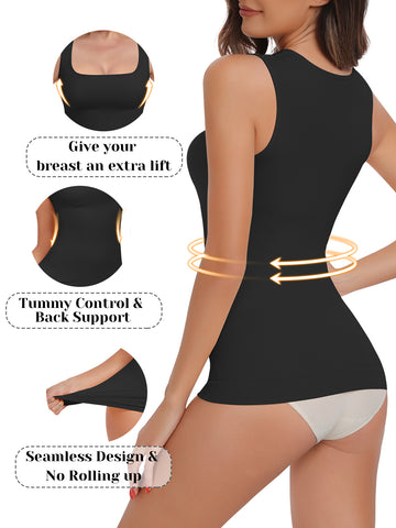 Seamless Square Neck Athletic Tank Top