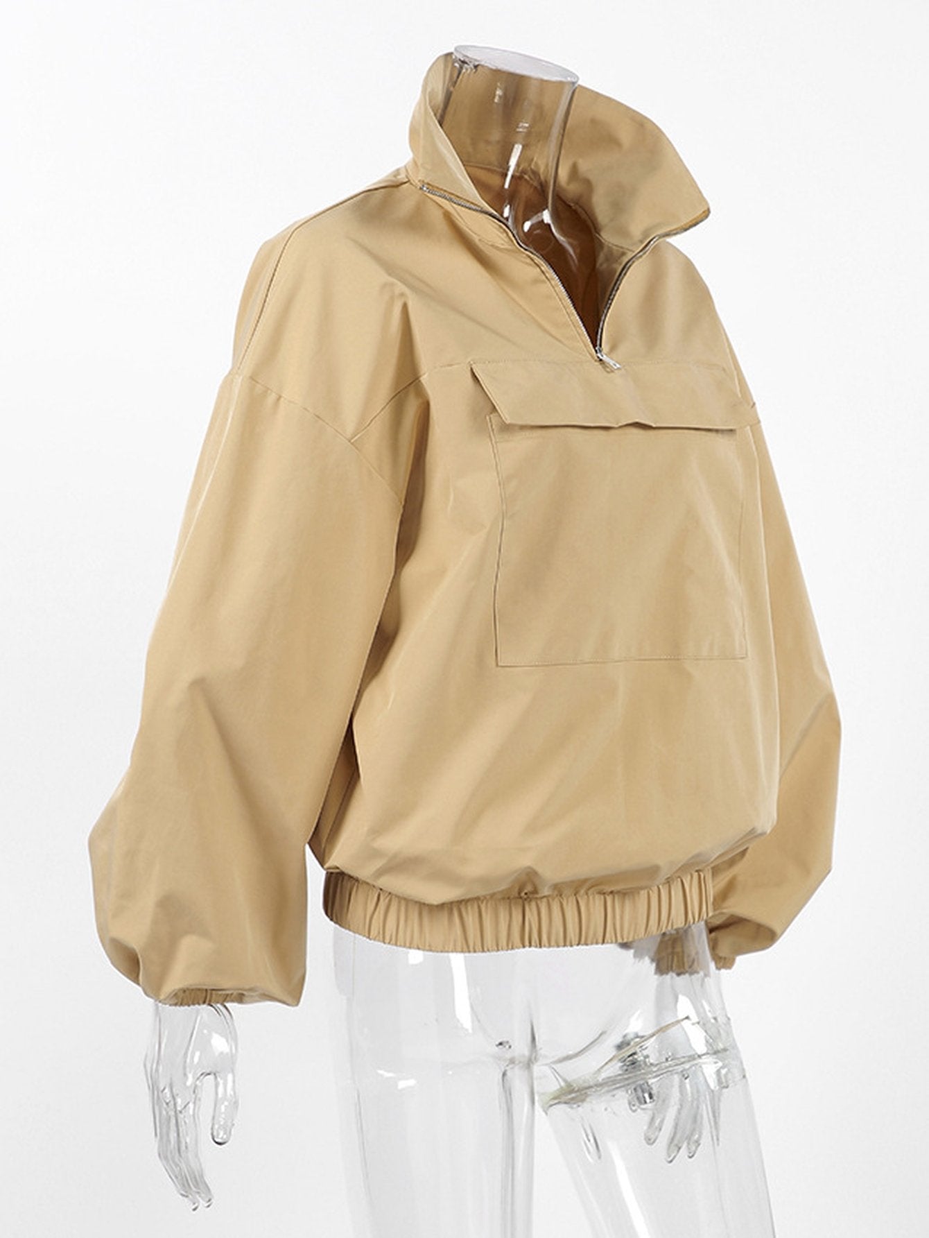 Oversized Quarter Zip Utility Sweatshirt