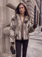 Plush Cropped Faux Fur Jacket