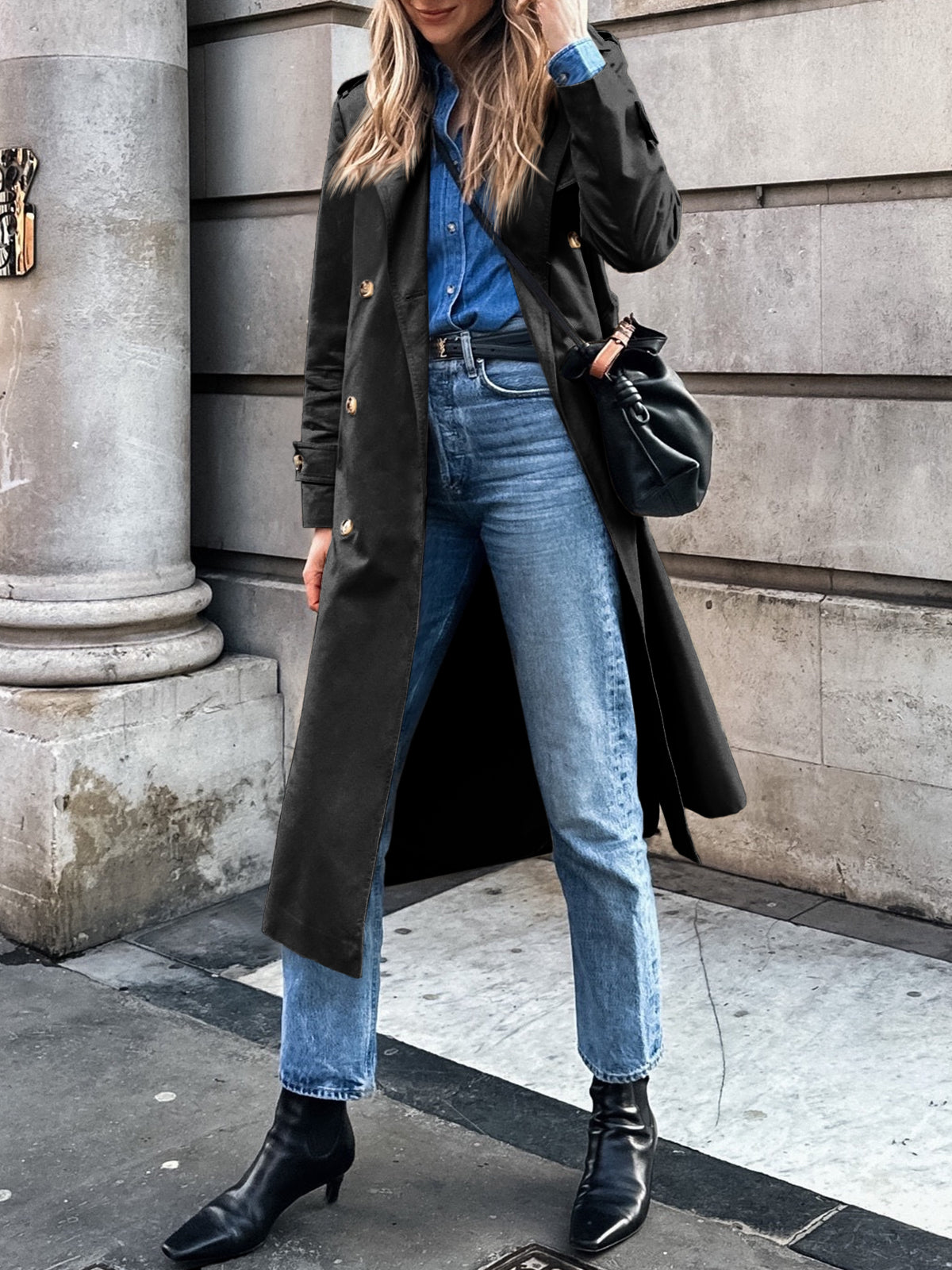 Classic Double Breasted Trench Coat