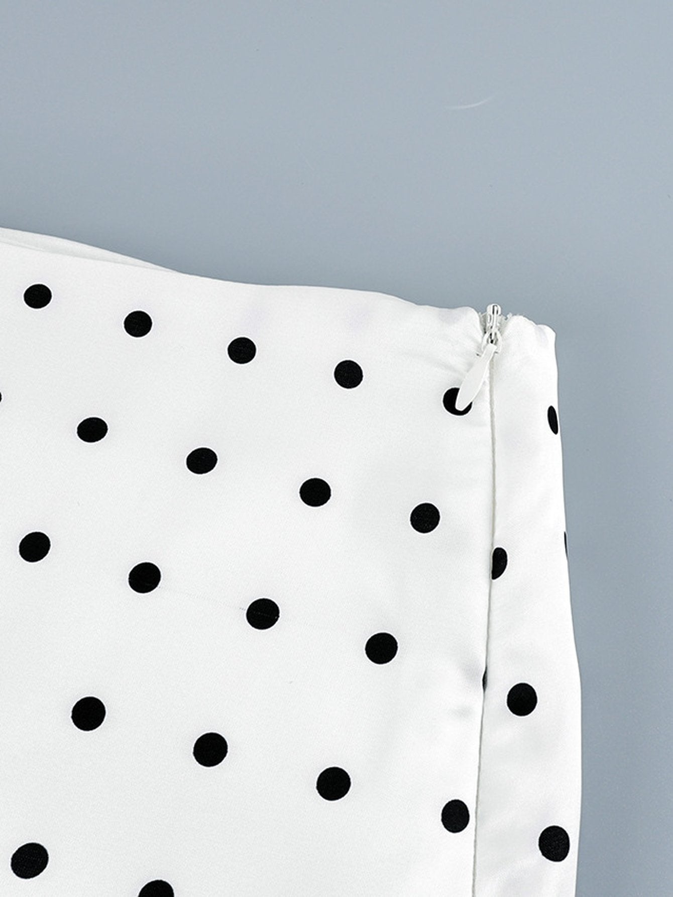 Polka Dot Lace Trim Midi Skirt