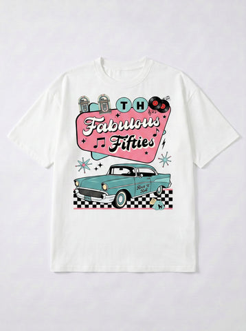 Oversized Vintage Fifties Graphic T-Shirt