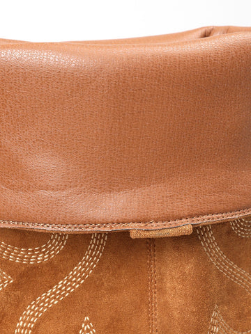 Embroidered Suede Stiletto Western Boots
