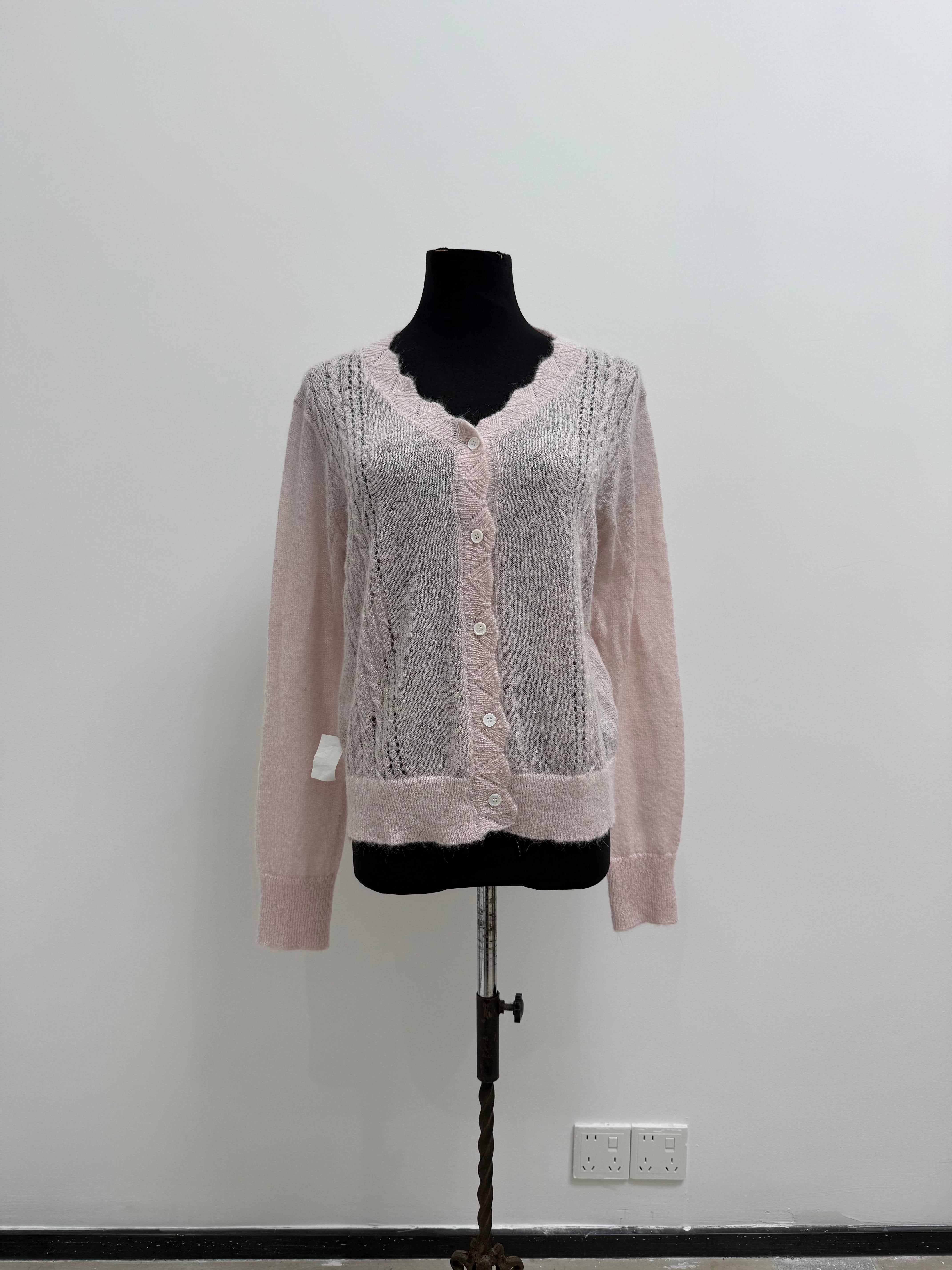 Soft Shimmer Cable Knit Cardigan
