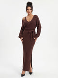 Cozy Wrap Belted Knit Set