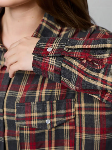 Oversized Plaid Button Up Shirt