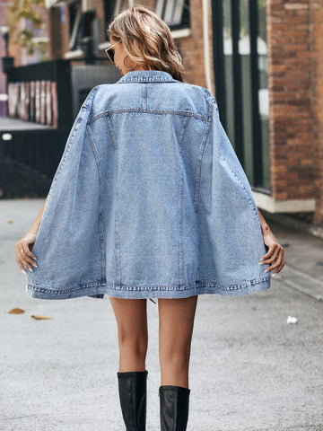 Oversized Cape Style Denim Jacket
