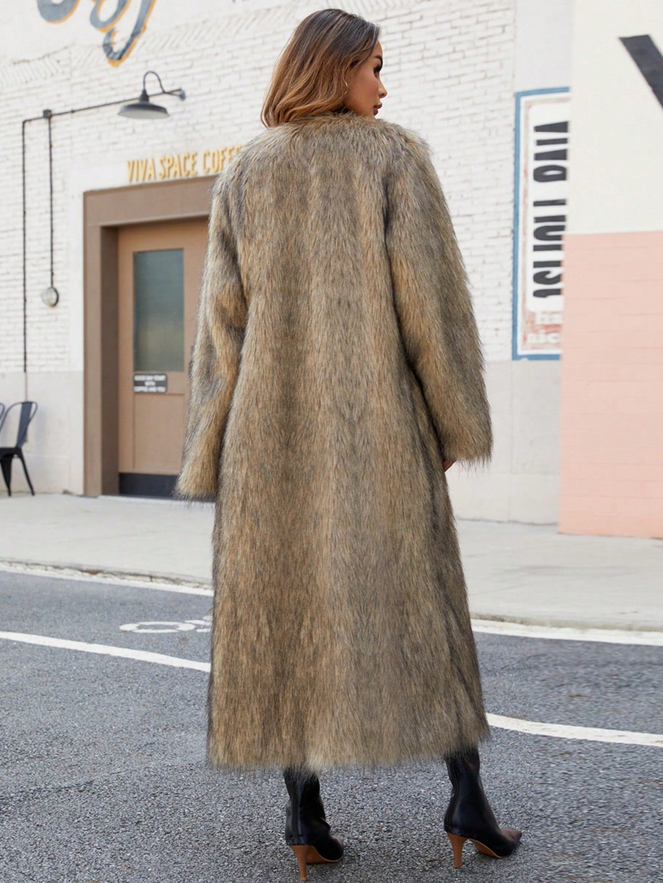 Luxury Long Faux Fur Coat
