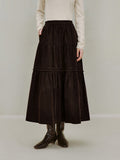 Cotton Corduroy Tiered Maxi Skirt
