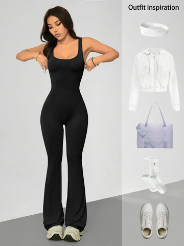 Backless Scrunch Butt Workout Jumpsuit