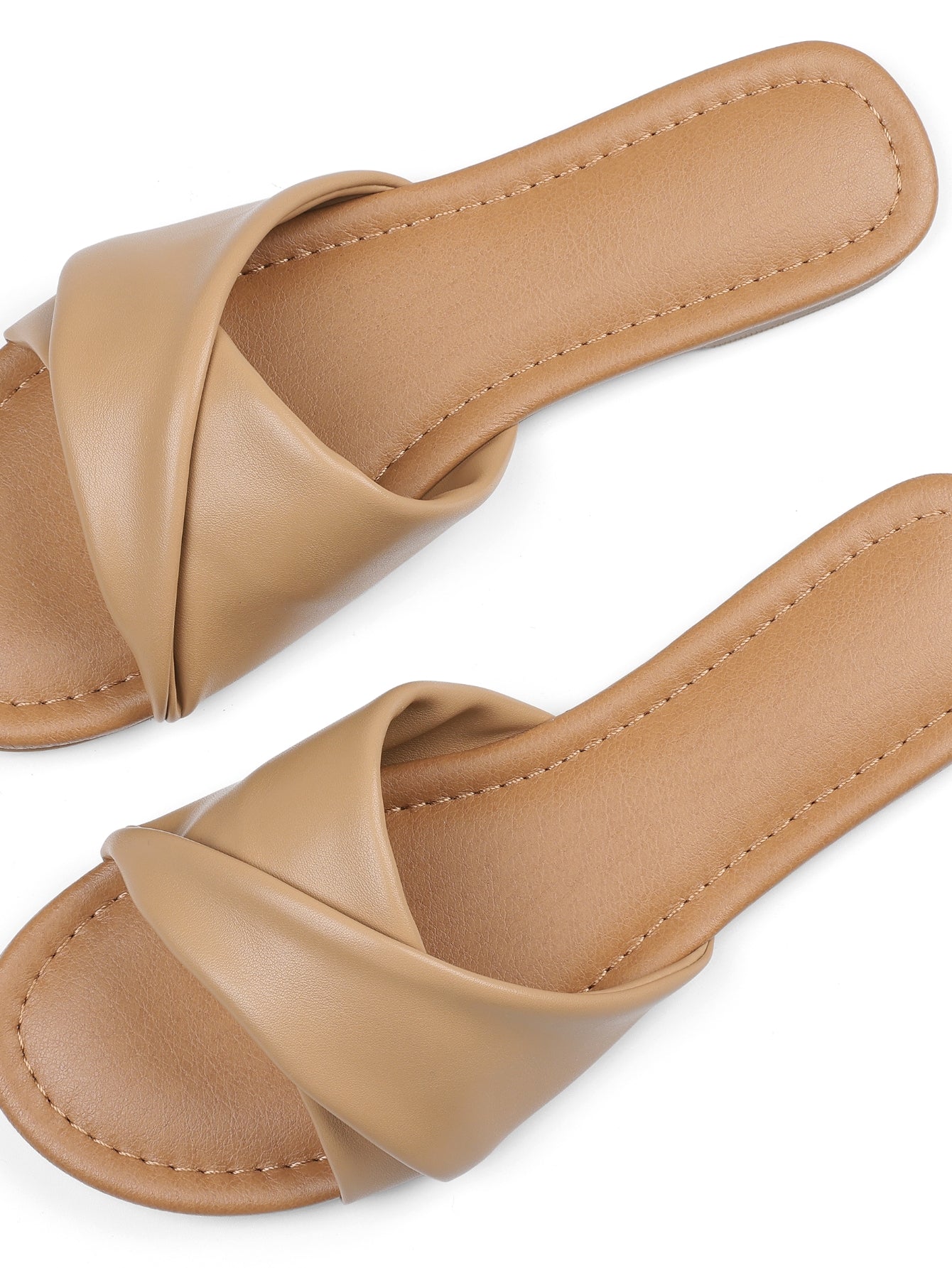 Crisscross Flat Casual Sandals-White