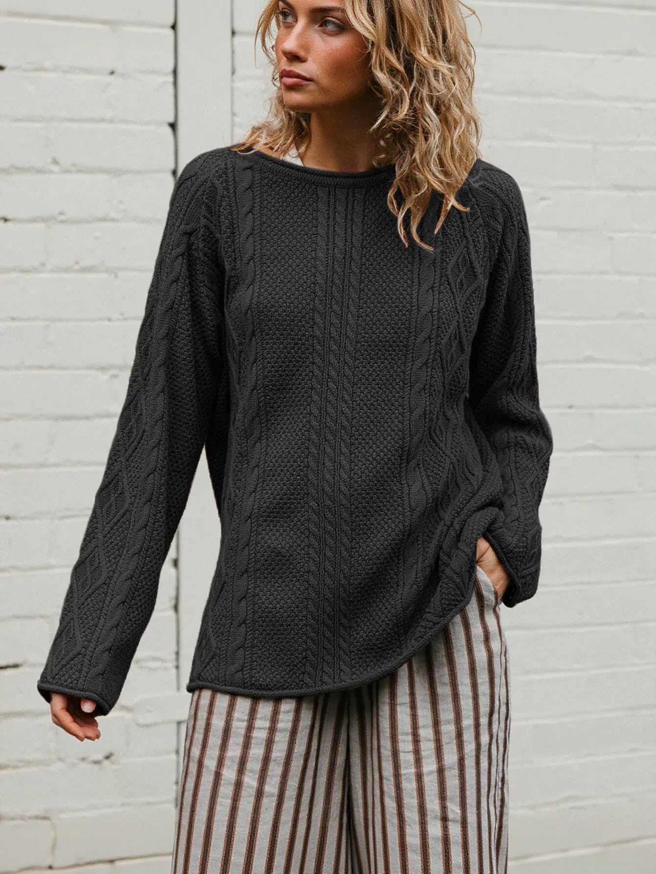 Cozy Cable Knit Pullover Sweater