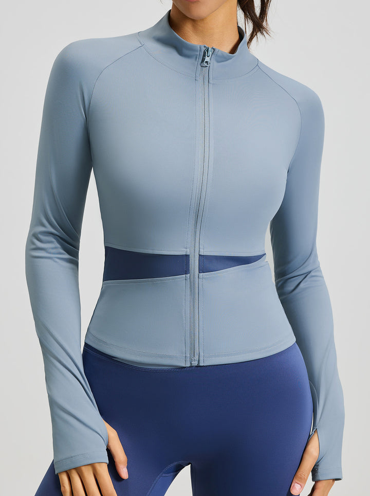 Slim Fit Mesh Cutout Sports Jacket
