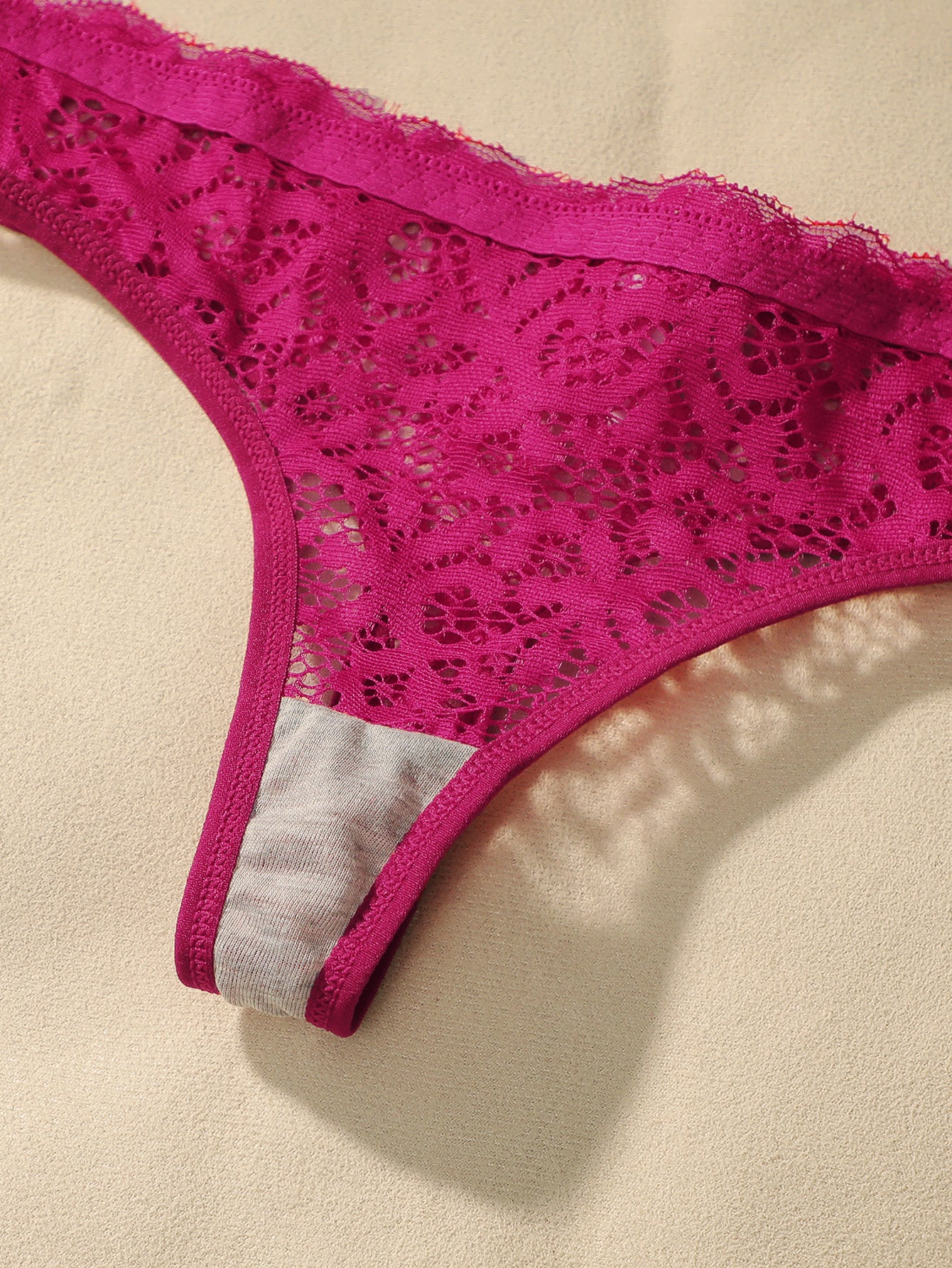 Seamless Floral Lace Thong Panties