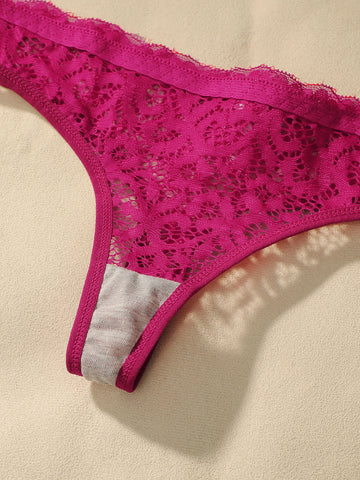 Seamless Floral Lace Thong Panties