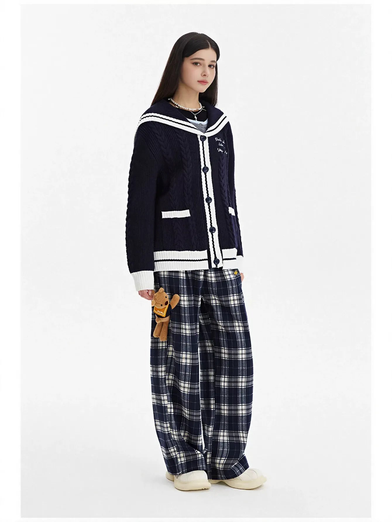 Cute Teddy Bear Sailor Cardigan