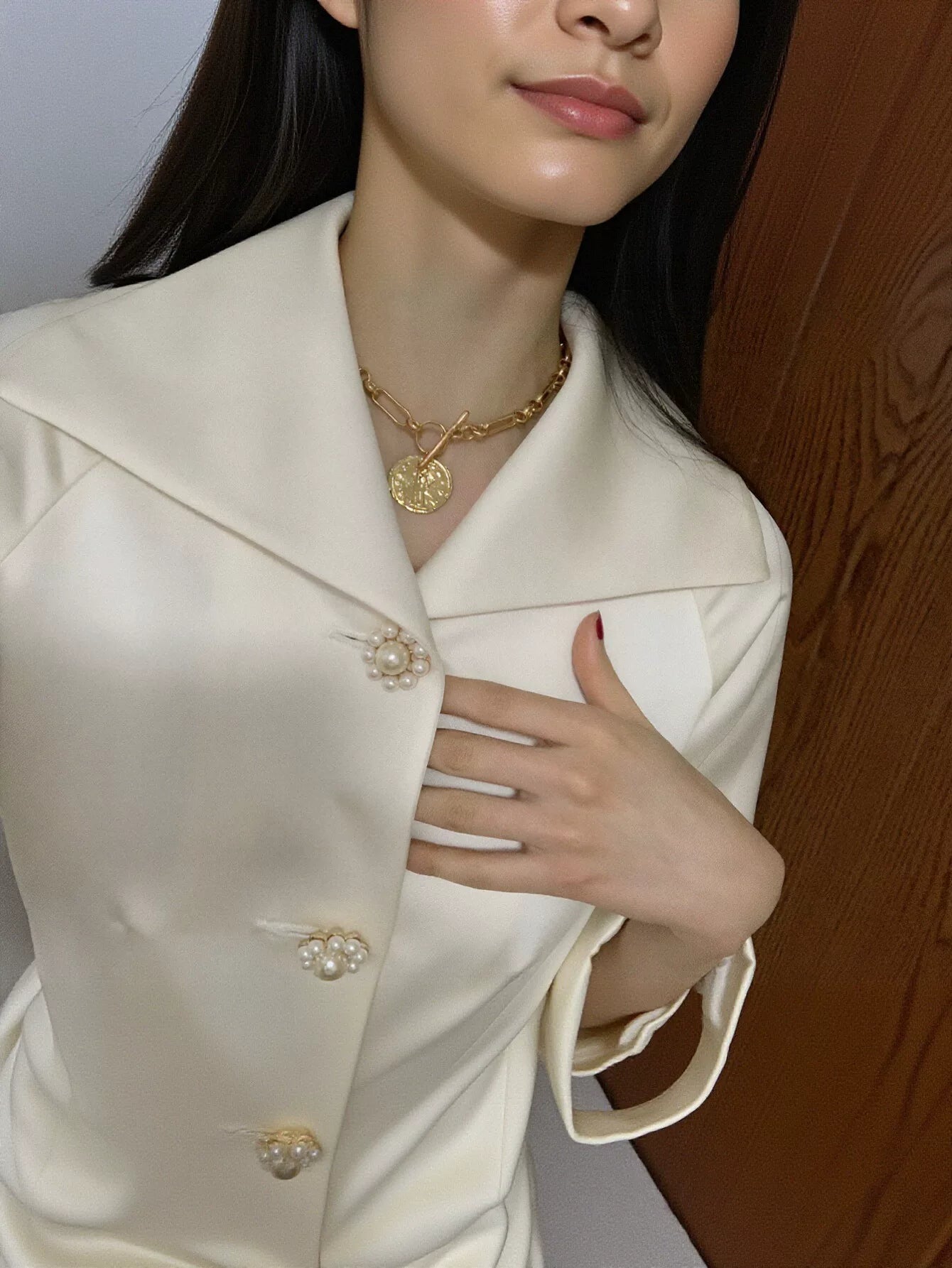 Minimalist Gold Paperclip Toggle Necklace