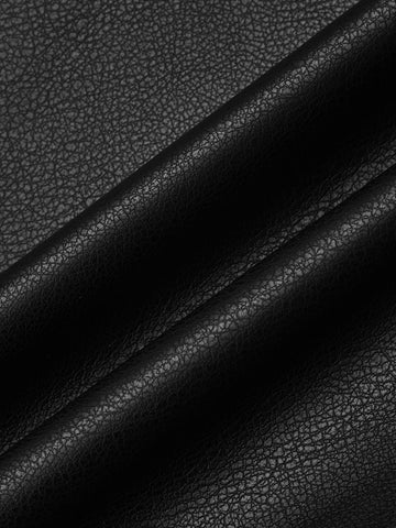 Urban Revivo Faux Leather Straight Mini Skirts-Black