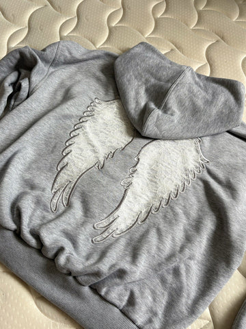 Lace Angel Wing Back Hoodie