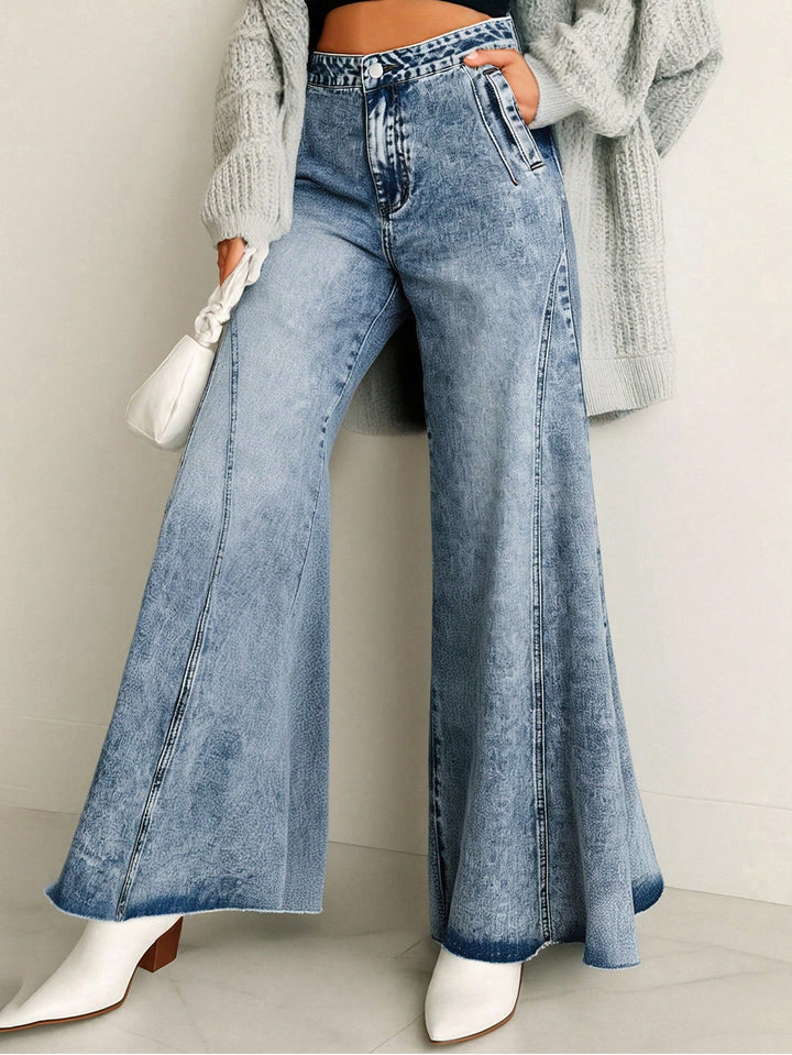 Acid Wash Wide Leg Jeans