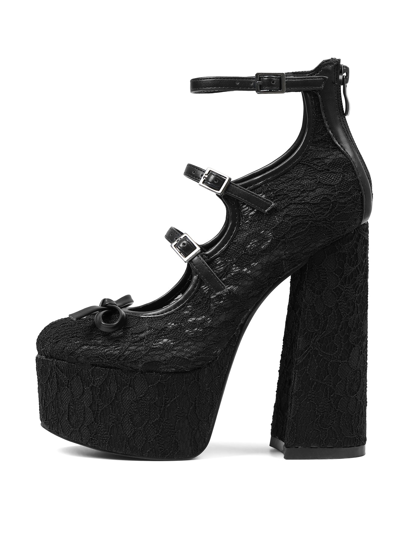 Gothic Lace Platform Mary Jane Heels