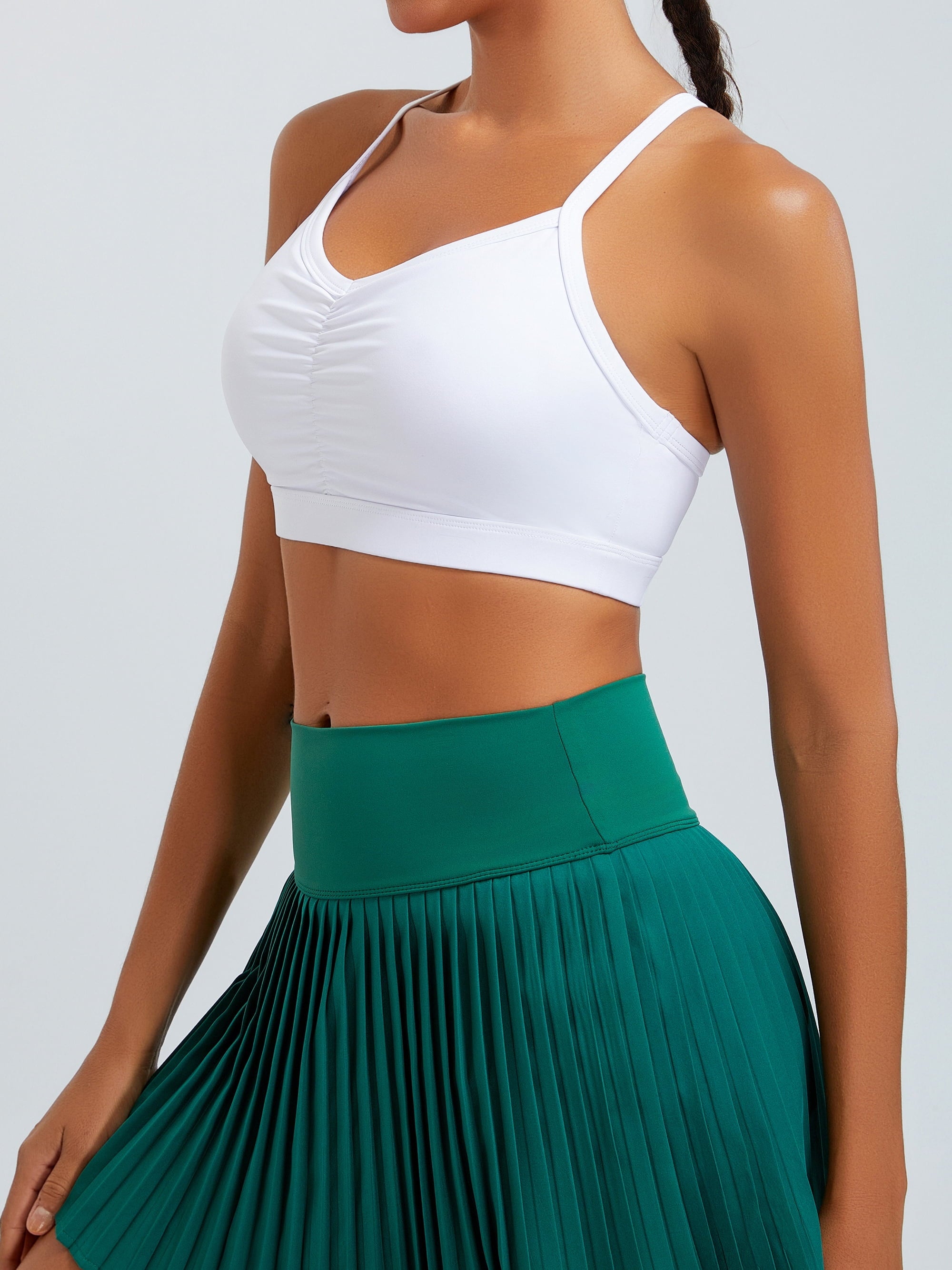Ruched Racerback Workout Sports Bra